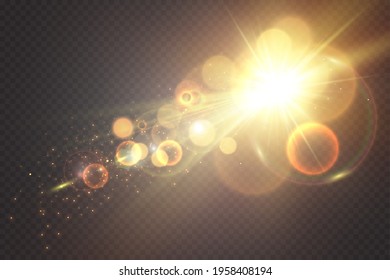 Vector transparent sunlight special lens flare light effect