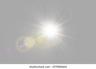 Vector transparent sunlight special lens flare light effect.