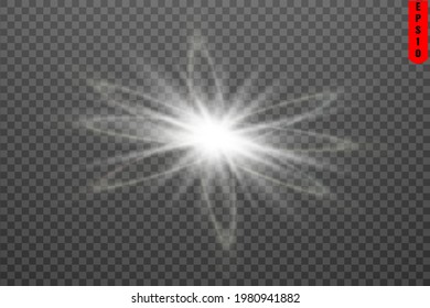 Vector transparent sunlight special lens flare light effect. PNG. Vector illustration