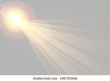 Vector transparent sunlight special lens flash light effect.front sun lens flash. Vector blur in the light of radiance. Element of decor.