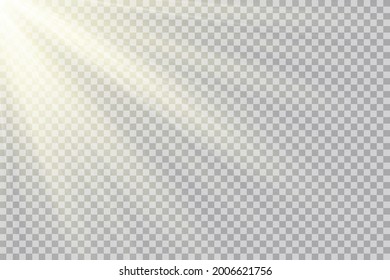 Vector transparent sunlight special lens flash light effect.front sun lens flash. Vector blur in the light of radiance