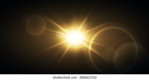 Efecto de la luz especial de la lente de la luz solar transparente del vector. Papúa Nueva Guinea. Ilustración del vector