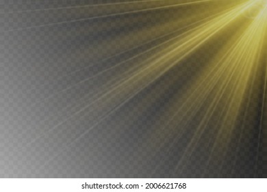 Efecto de luz de flash especial de lente de luz solar transparente.flash de lente solar frontal. Desenfoque del vector a la luz de la radiancia