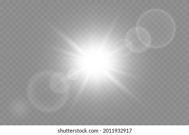 Efecto de la luz especial de la lente de la luz solar transparente del vector. Papúa Nueva Guinea. Ilustración del vector