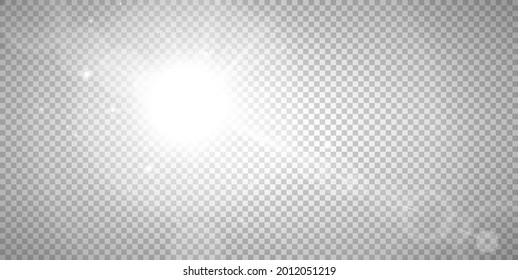 Vector transparent sunlight special lens flash light effect.front sun lens flash. Vector blur in the light of radiance.