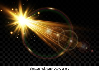 Vector transparent sunlight special lens flare light effect