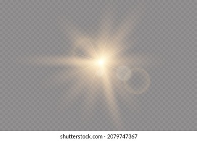 Efecto de la luz especial de la lente de la luz solar transparente del vector.