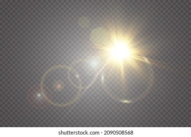 Efecto de la luz especial de la lente de la luz solar transparente del vector