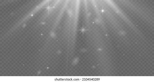 Efecto de la luz especial de la lente de la luz solar transparente del vector. Lente de la bengala solar delantera. Desenfoque del vector con luz de radiancia. Decoración.

