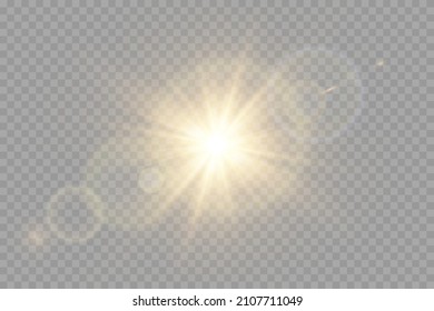 Vector transparent sunlight special lens flare light effect. PNG