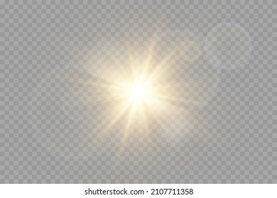 Vector transparent sunlight special lens flare light effect. PNG