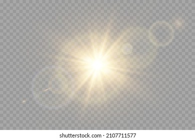 Vector transparent sunlight special lens flare light effect. PNG