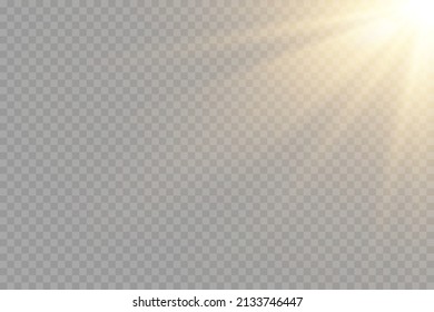 Vector transparent sunlight special lens flash light effect.front sun lens flash. Vector blur in the light of radiance. PNG