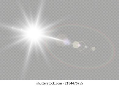 Efecto de la luz especial de la lente de la luz solar transparente del vector.