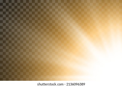 Vector transparent sunlight special lens flash light effect.front sun lens flash.