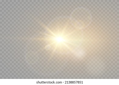 Vector transparent sunlight special lens flare light effect. PNG. Vector illustration	