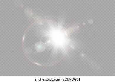 Efecto de la luz especial de la lente de la luz solar transparente del vector