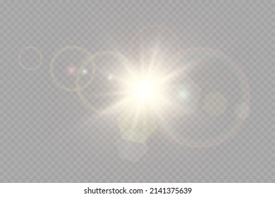 Vector transparent sunlight special lens flare light effect