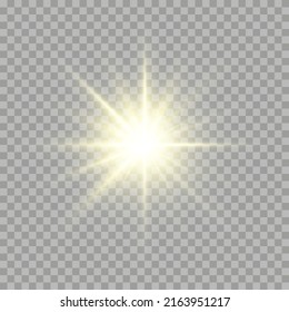 Vector transparent sunlight special lens flare light effect. PNG. Vector illustration	