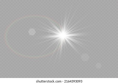 Vektortransparentes Sonnenlicht, spezieller Linsenflare-Lichteffekt.