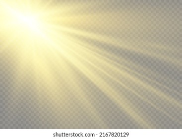 Vector transparent sunlight special lens flash light effect.front sun lens flash. Vector blur in the light of radiance. Element of decor.