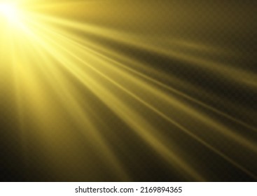 Vector transparent sunlight special lens flash light effect.front sun lens flash. Vector blur in the light of radiance. Element of decor.