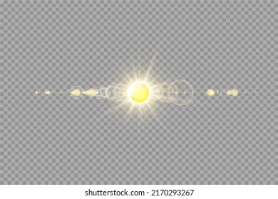 Vector transparent sunlight special lens flare light effect. Sun isolated on transparent background. Glow light effect
