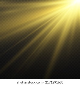 Vector transparent sunlight special lens flash light effect.front sun lens flash. Vector blur in the light of radiance. Element of decor.