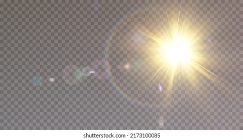 Efecto de la luz especial de la lente de la luz solar transparente del vector