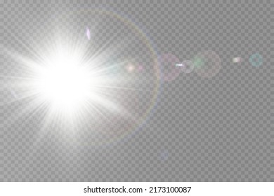 Vector transparent sunlight special lens flare light effect