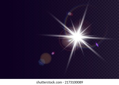 Efecto de la luz especial de la lente de la luz solar transparente del vector