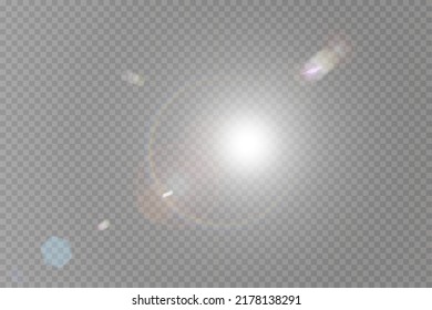 Vector transparent sunlight special lens flare light effect