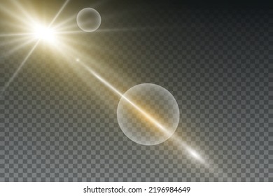 Vector transparent sunlight special lens flare light effect.