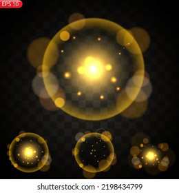 Vector transparent sunlight special lens flash light effect