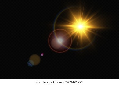 Vector transparent sunlight special lens flare light effect