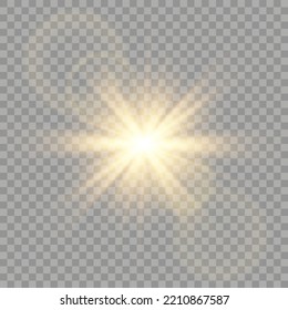 Vector transparent sunlight special lens flare light effect. PNG. Vector illustration	