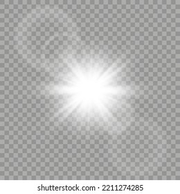 Vector transparent sunlight special lens flare light effect. PNG. Vector illustration	