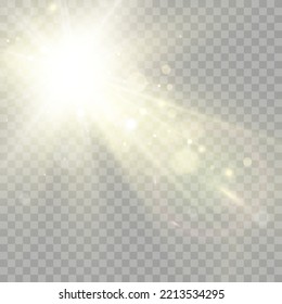 	
Vector transparent sunlight special lens flare light effect. Bright beautiful star. Light from the rays.	