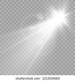 	
Vector transparent sunlight special lens flare light effect. Bright beautiful star. Light from the rays.	