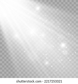 Vector transparent sunlight special lens flare light effect. Bright beautiful star. Light from the rays.	