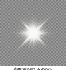 Vector transparent sunlight special lens flare light effect. PNG. Stars ligh. Bom light. Vector illustration