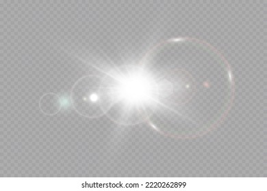 Efecto de la luz especial de la lente de la luz solar transparente del vector