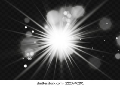Vector transparent sunlight special lens flare light effect. Sun isolated on transparent background. Glow light effect