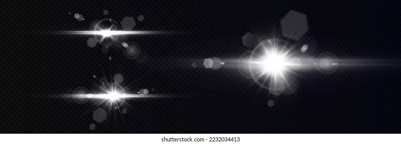 Efecto de la luz especial de la lente de la luz solar transparente del vector