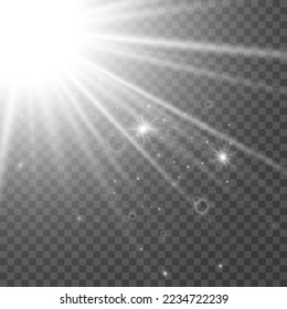  Efecto de la luz especial de la lente de la luz solar transparente del vector.
