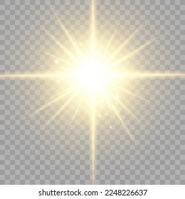 	
Vector transparent sunlight special lens flare light effect. Bright beautiful star. Light from the rays.	