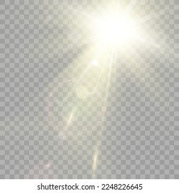	
Vector transparent sunlight special lens flare light effect. Bright beautiful star. Light from the rays.	