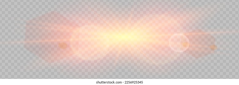 Vektortransparentes Sonnenlicht Sonderobjektiv Blitzlichteffekt.Frontlinse Blitz. Vektorunschärfe im Licht der Strahlung. Dekor.
