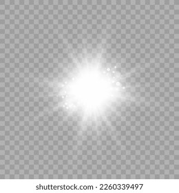 Vector transparent sunlight special lens flare light effect. Bright beautiful star. Light from the rays.	