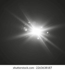 Vector transparent sunlight special lens flare light effect. Bright beautiful star. Light from the rays.	